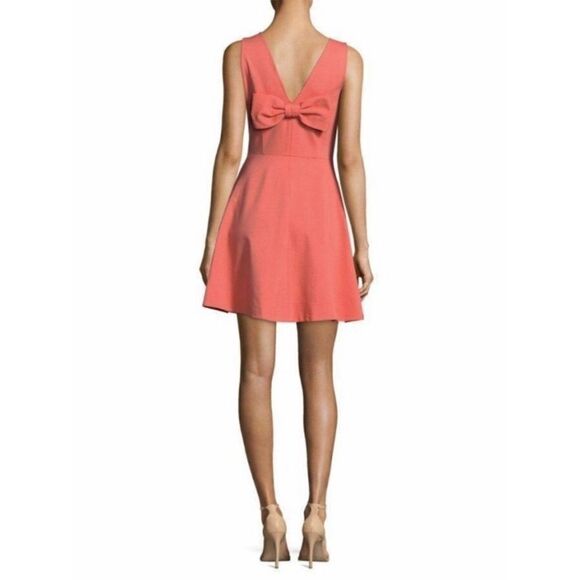 Kate Spade Watermelon Breath of Fresh Air Ponte Bow Fit & Flare Dress - Picture 1 of 10